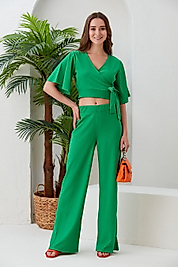 Yeşil Yandan Bağlamalı Bürümcük Alt-üst Takım